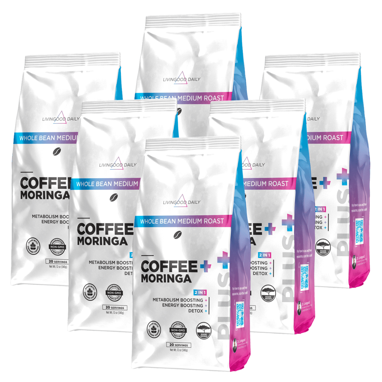 Livingood Daily Coffee + Moringa Whole Bean Medium Roast