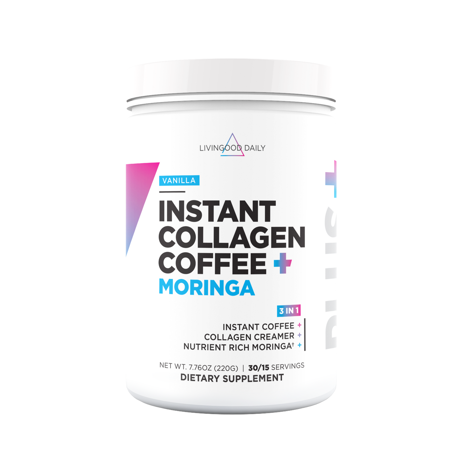 Livingood Daily Instant Collagen Coffee + Moringa (Vanilla) - 1 Pack