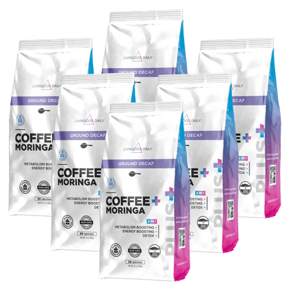 Livingood Daily Coffee + Moringa Ground Swiss Water Decaf