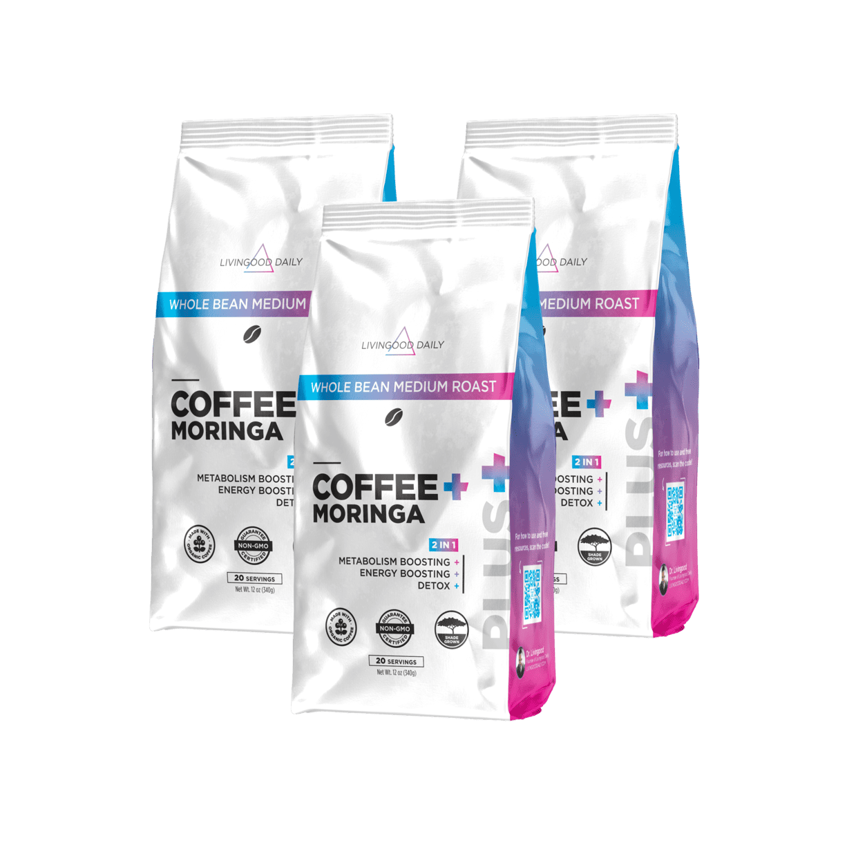 Livingood Daily Coffee + Moringa Whole Bean Medium Roast