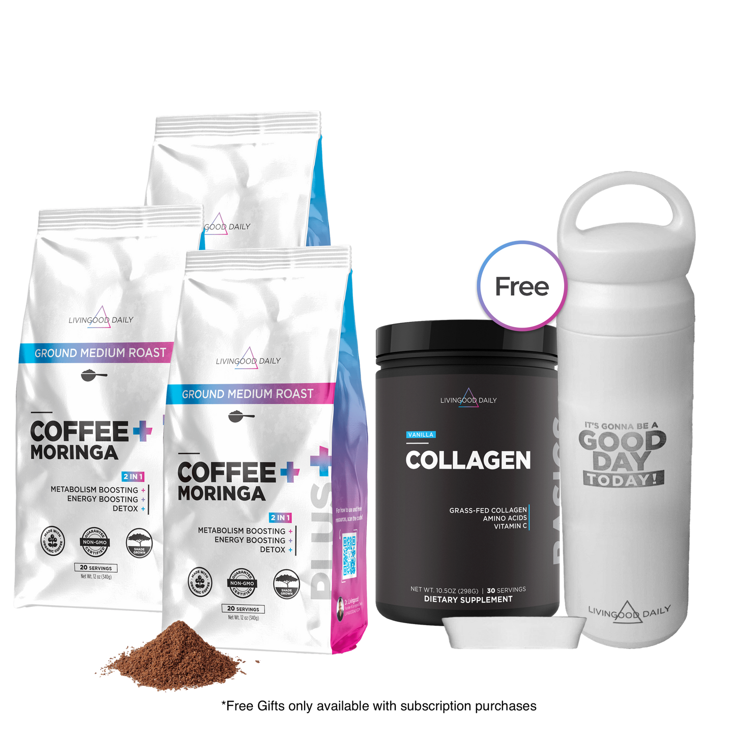 Livingood Daily Coffee + Moringa Ground Medium Roast