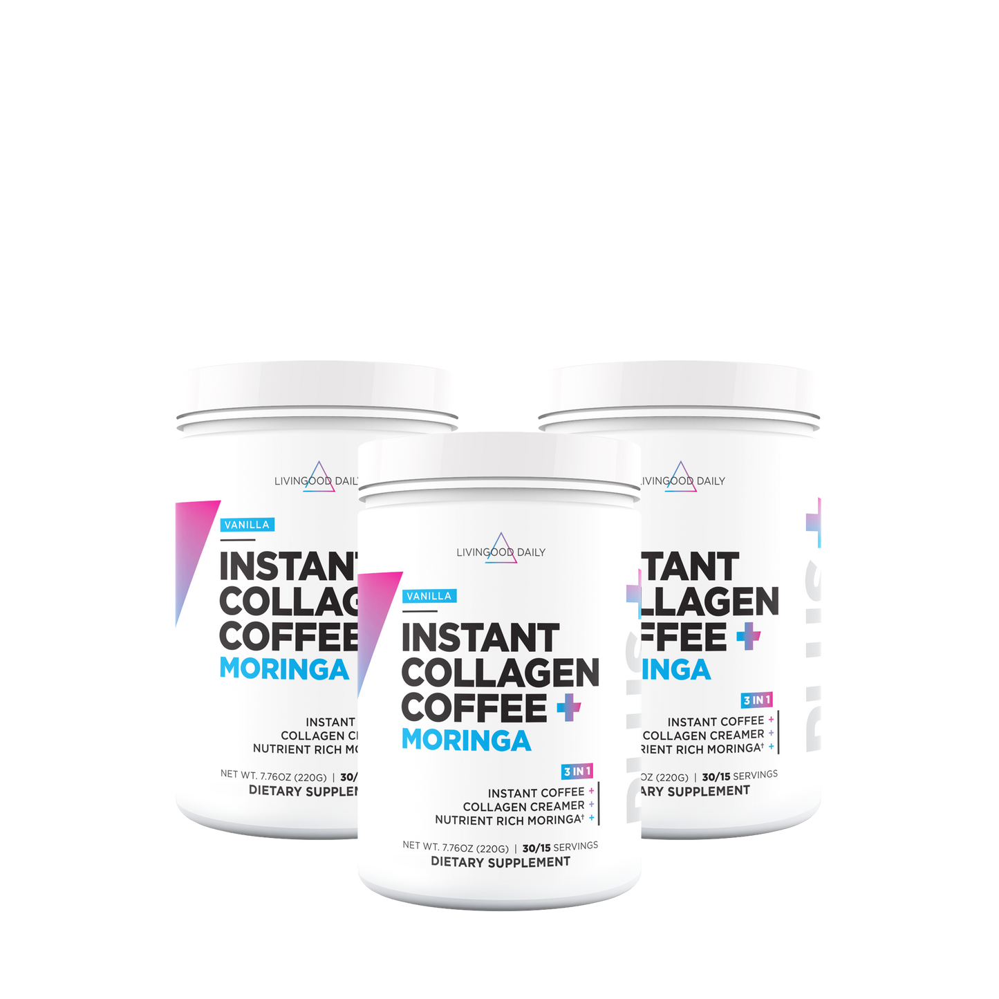 Livingood Daily Instant Vanilla Collagen Coffee + Moringa