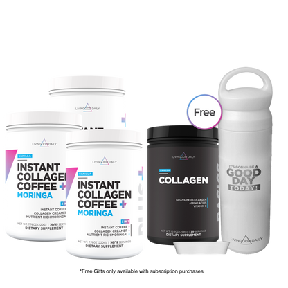 Livingood Daily Instant Vanilla Collagen Coffee + Moringa