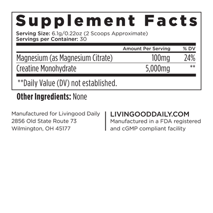 Livingood Daily Creatine + Magnesium (1-Pack)