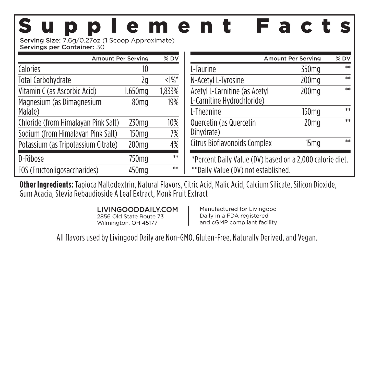 Livingood Daily Electrolytes + Energyze (Strawberry Lemonade)