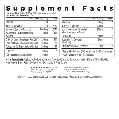 Livingood Daily Electrolytes + Energyze (Strawberry Lemonade)