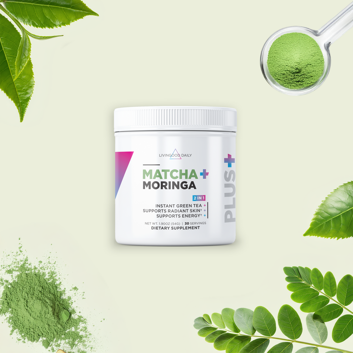 Livingood Daily Matcha + Moringa (2-Pack)